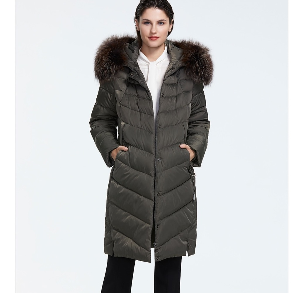 🐸Top Girl overcoat hoodie jacket down fur M